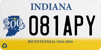IN license plate 081APY