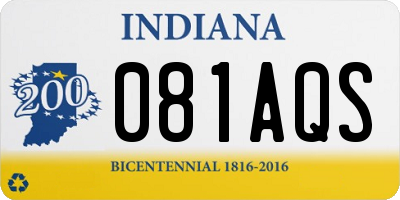 IN license plate 081AQS