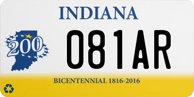 IN license plate 081AR