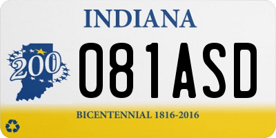 IN license plate 081ASD