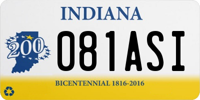IN license plate 081ASI