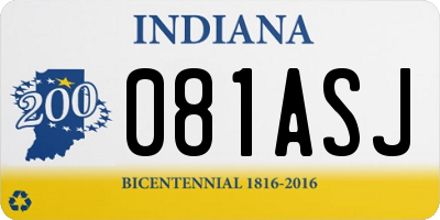 IN license plate 081ASJ