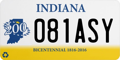IN license plate 081ASY