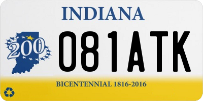 IN license plate 081ATK