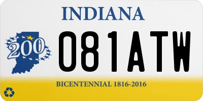 IN license plate 081ATW