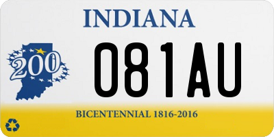 IN license plate 081AU