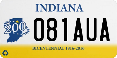 IN license plate 081AUA