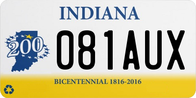 IN license plate 081AUX
