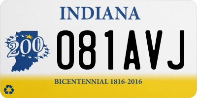 IN license plate 081AVJ