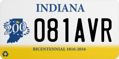 IN license plate 081AVR
