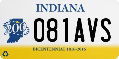 IN license plate 081AVS