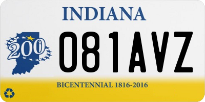 IN license plate 081AVZ