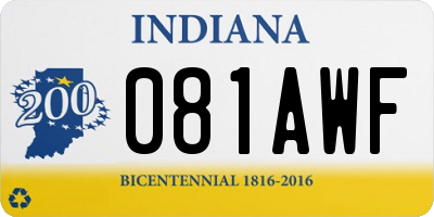 IN license plate 081AWF