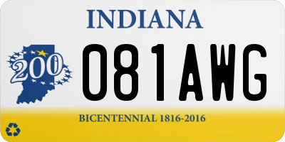 IN license plate 081AWG