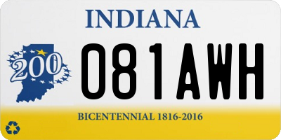 IN license plate 081AWH