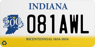 IN license plate 081AWL