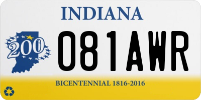 IN license plate 081AWR