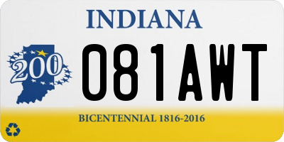 IN license plate 081AWT
