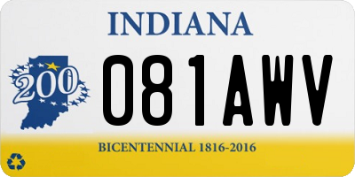 IN license plate 081AWV
