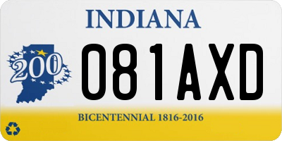 IN license plate 081AXD