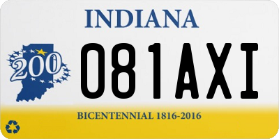 IN license plate 081AXI