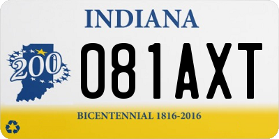 IN license plate 081AXT