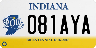 IN license plate 081AYA