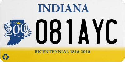 IN license plate 081AYC