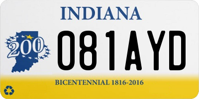 IN license plate 081AYD