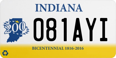 IN license plate 081AYI