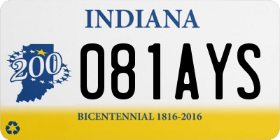IN license plate 081AYS