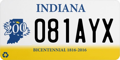 IN license plate 081AYX