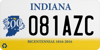 IN license plate 081AZC