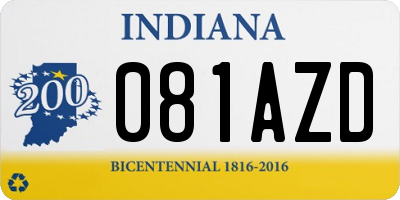 IN license plate 081AZD