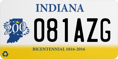 IN license plate 081AZG