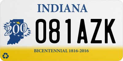 IN license plate 081AZK