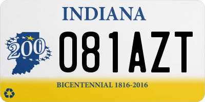 IN license plate 081AZT