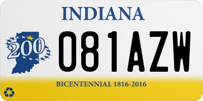 IN license plate 081AZW
