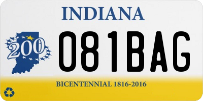 IN license plate 081BAG