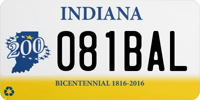IN license plate 081BAL