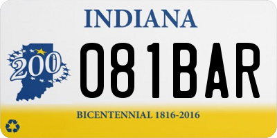 IN license plate 081BAR