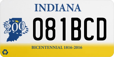 IN license plate 081BCD