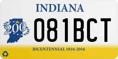 IN license plate 081BCT
