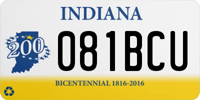 IN license plate 081BCU