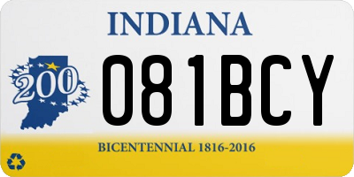 IN license plate 081BCY
