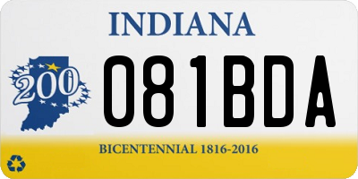 IN license plate 081BDA