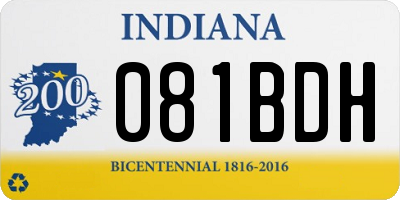 IN license plate 081BDH