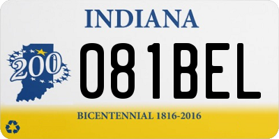 IN license plate 081BEL