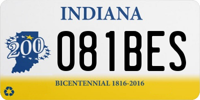 IN license plate 081BES