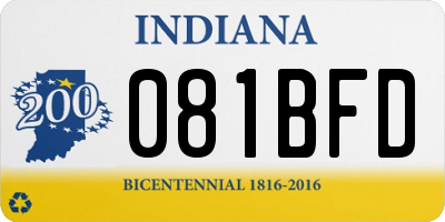 IN license plate 081BFD
